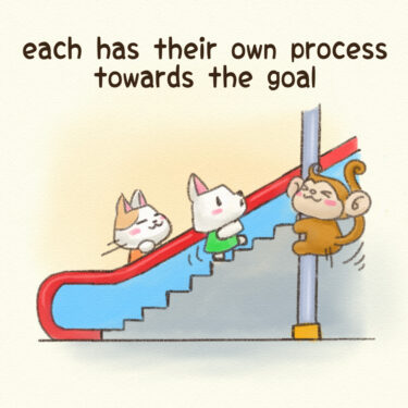 each has their own process towards the goal