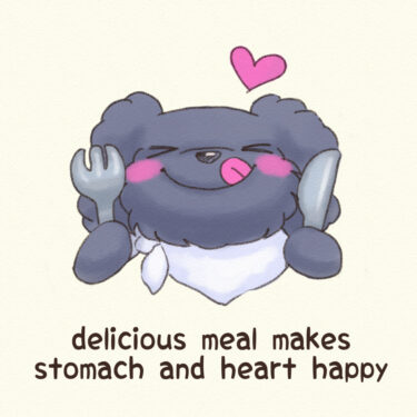 delicious meal makes stomach and heart happy