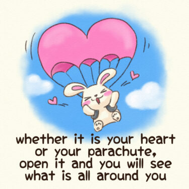 whether it is your heart or your parachute, open it and you will see what is all around you